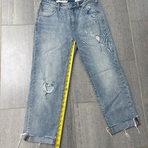 Pilcro and the Letterpress Relaxed Straight Distressed CLight Wash Jeans Size 29 - Picture 7 of 11